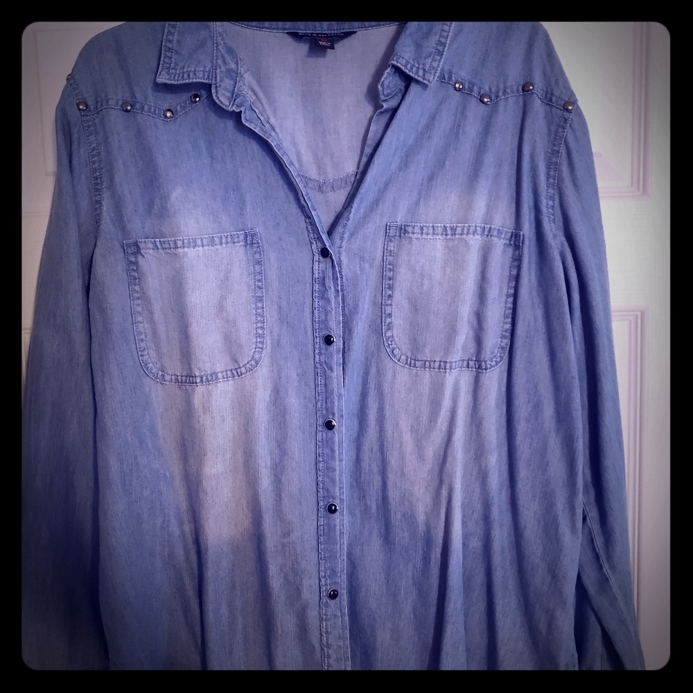 Rock republic denim button down xl